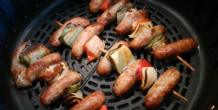 Würstchenspieße aus der Heißluftfritteuse